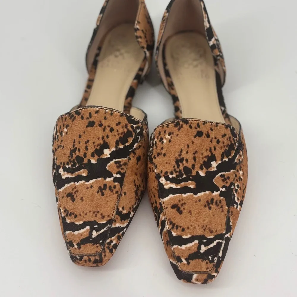 Calf hair D'Orsay point toe flats womens 7.5 animal print maximalist Luxury fall